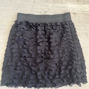 Xhilaration Black Ruffled A-Line Skirt